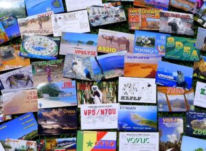 A view of different QSL cards